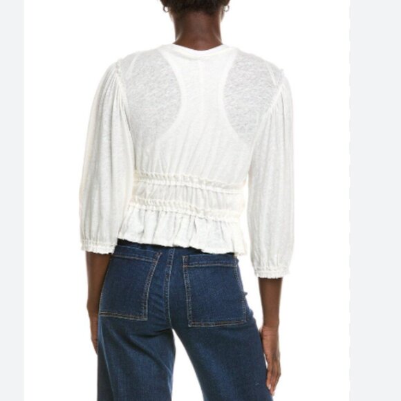 NWT Free People Let's Go LINEN Blouse  2512 - Picture 4 of 6